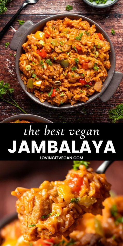 This vegan jambalaya is hands down the best ever! It’s super easy to make in 1-pot with vegan sausage, rice and veggies, and loaded with bold and zesty flavors. Nora Cooks, Vegan Jambalaya, Healthy Potato, Vegetables Rice, Vegan Soul Food, Recipes Fruit, Metabolism Diet, Tomato Rice, Vegan Rice