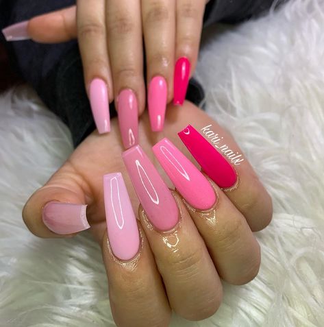 Beige Pink Nails, Pink Shades Nails, Shades Of Pink Nails, Shades Nails, Ambre Nails, Baby Pink Nails, Pastel Nails Designs, Pretty Toe Nails, Polygel Nails