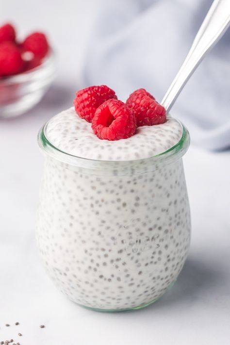 Greek Yogurt Chia Pudding | Quick & Easy Recipe Chia Seed Pudding Photography, Creamy Chia Pudding, Creamy Chia Seed Pudding, Chia Pudding Photography, Pudding Photography, Pudding Chia, Healthy Foods To Make, Coconut Chia Pudding, Pudding Flavors