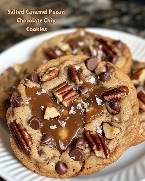 Pecan Chocolate Chip Cookies, Pecan Chocolate, Chocolate Chip Pecan Cookies, Popular Cookies, Oatmeal Cookies Chewy, Favorite Cookie Recipe, Caramel Pecan, Soft Cookie, Easy Cookie Recipes