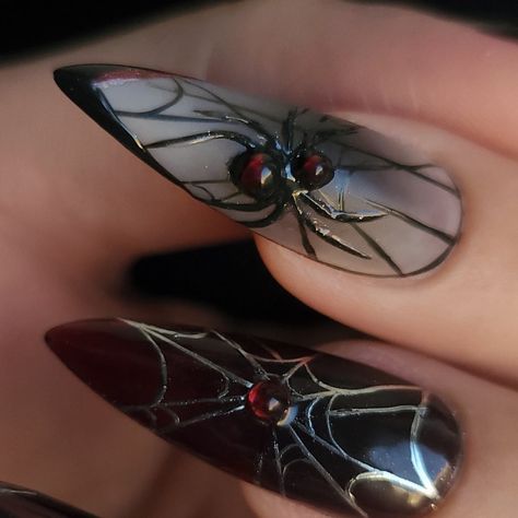 🕸️ Happy Spooktober, Lovelies! 🕷️ Step into the spooky season with these hauntingly chic spiderweb nails! 🖤✨ Perfect for adding a little thrill to your October look. 🎃 Order yours via DM ! Let’s create something wickedly wonderful! 💅🏽 #Spooktober #HalloweenNails #SpiderNails #Elinthianails #NailArt #SpookySeason #NailsOfInstagram #CreepyChic #HalloweenVibes #AutumnNails #OctoberNails #WickedNails Cobweb Nails, Spiderweb Nails, October Nails, Avatar The Last Airbender Art, Spider Woman, Create Something, Spider Web, Halloween Nails, Red Nails