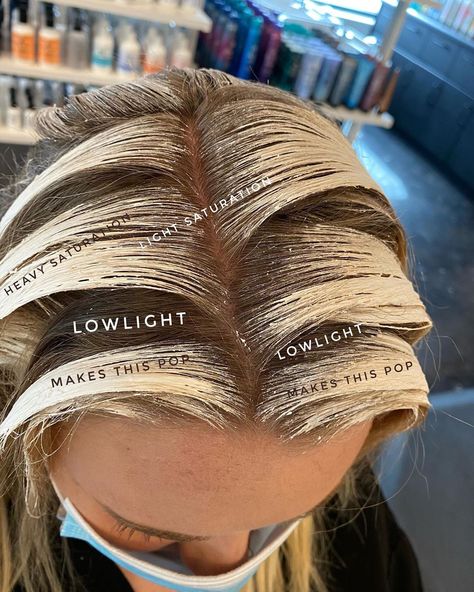 Blonde Painted Hair, Low Light Placement Hair Color, Makeup For Platinum Blonde Hair, Lowlight Placement Diagram, Blonde With Smudged Roots, Adding Dimension To Blonde Hair, Blondes With Lowlights, Growing Out Bleached Hair, Light Blonde Hair With Lowlights