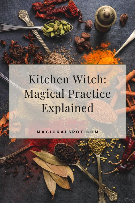 Unlock the secrets of a Kitchen Witch's magical practices with our illuminating article, "Kitchen Witch: Magical Practice Explained"! 🌿🧙‍♀️ Dive deep into enchanting culinary arts, learning to infuse everyday cooking with a sprinkle of magic and a dash of spiritual connection. Elevate your culinary creations by weaving in ancient wisdom and magical intent. Perfect for those curious about intertwining the mystical and the mundane in the heart of the home – the kitchen! 🔮🍲 #KitchenWitch Kitchen Witchcraft For Beginners, Kitchen Witch Herbs, Kitchen Witch Altar, Article Kitchen, Kitchen Witch Aesthetic, Witchy Kitchen Aesthetic, Witchcraft Kitchen, Hello Witchling, Magic Cook