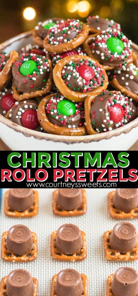 Rolo Pretzel, Rolo Pretzels, Christmas Pretzels, Dessert Oreo, Xmas Treats, Christmas Baking Recipes, Easy Christmas Treats, Candy Recipes Homemade, Christmas Candy Recipes