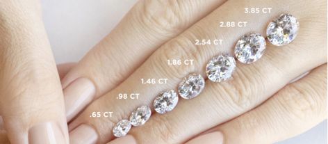 Oval Diamond Size Chart, Diamond Carat Size Chart, Oval Engagement Ring Settings, Carat Size Guide, Carat Size Chart, Diamond Carat Size, Oval Cut Diamond Rings, Oval Diamond Ring, Oval Diamond Engagement