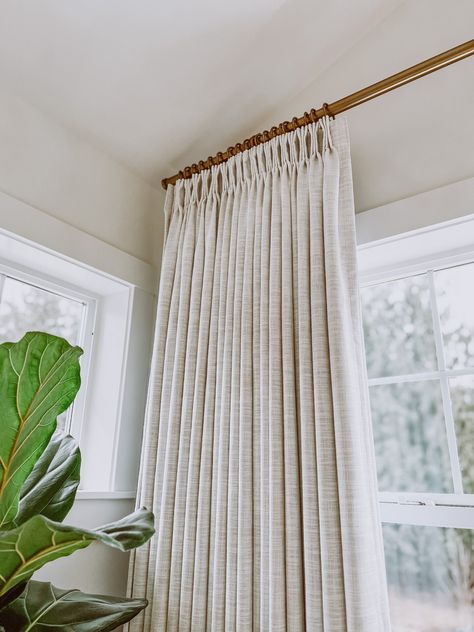 Thick Curtains Living Room, French Window Curtains Ideas, Curtains Guest Bedroom, Pinched Pleat Curtains, Drapes On Sliding Glass Doors, White Pinch Pleat Curtains, How To Style Curtains Living Rooms, White Walls With Curtains, Formal Living Room Curtains