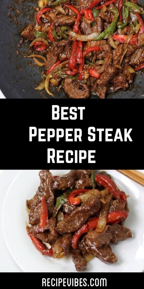 Pepper Steak Recipe Easy, Peper Steak, Pepper Steak Stir Fry, Chinese Pepper Steak, Pepper Steak Recipe, Easy Steak Recipes, Chinese Cooking Recipes, Pepper Steak, Food Easy