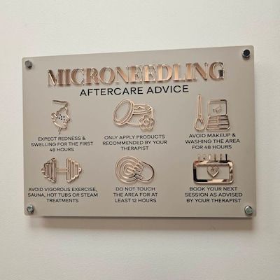 Facial Aftercare Advice Acrylic A3 Wall Sign Beauty Sign Business Sign Spa Sign Salon Sign Salon Decor - Etsy UK Skin Salon Decor, Facial Spa Decor, Med Spa Ideas, Medspa Interior Design, Facial Aftercare, Spa Sign, Beauty Sign, Esthetician School, Clinic Decor