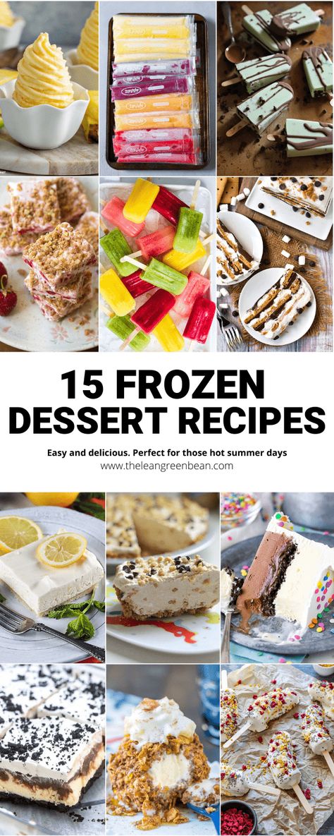 14 Frozen Desserts for Summer 4 Homemade Frozen Desserts, Frozen Desserts Easy, Oreo Deserts, Frozen Dessert Recipes, Frozen Pies, Desserts For Summer, Cookbook Inspiration, Frozen Deserts, Homemade Ice Pops