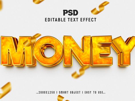 Money 3d Editable psd Text Effect Style by Md Jahidul99 Free 3d Text Effect Psd, Text Effects Photoshop Tutorial, Psd Text Effect, Text Design Typography, 3d Text Design, Text Effects Photoshop, Logo Design Aesthetic, Free Photoshop Text, Badge Logo Design