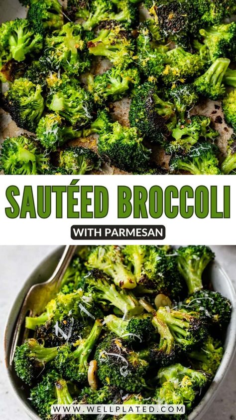 No one can resist this healthy, garlicky sautéed broccoli recipe—especially with freshly grated Parmesan cheese and lemon zest. So easy too! Sauteed Broccoli, Sautéed Broccoli, Seasoned Broccoli, Crock Pot Baked Potatoes, Parmesan Roasted Broccoli, Broccoli Sauteed, Roasted Broccoli Recipe, Parmesan Broccoli, Fried Broccoli