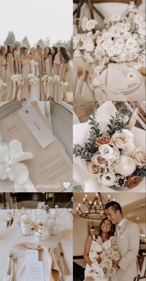 Champagne Wedding Colors Scheme, Beige Wedding Theme, Cream Wedding Theme, Champagne Wedding Themes, Champagne Color Palette, Neutral Wedding Decor, Wedding Color Schemes Summer, Wedding Theme Color Schemes, Champagne Wedding Colors