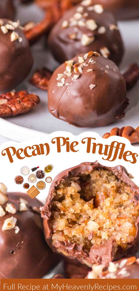 Pecan Pie Truffles Desserts Recipes Thanksgiving, Thanks Giving Deserts Ideas, Pecan Truffle Balls, Thanksgiving Truffle Balls, Pecan Pie Cake Pops, Thanksgiving Dessert Finger Foods, Thanksgiving Dishes Dessert, Thanksgiving Desserts Finger Food, Best Easy Thanksgiving Desserts