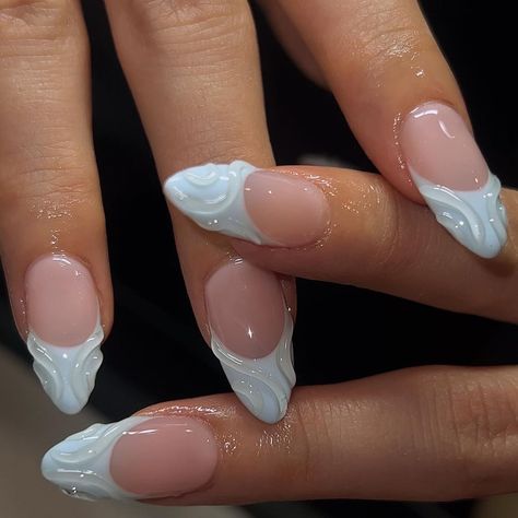 Simple Polygel Nails, Aesthetic Nails Almond, Textured Nails, Casual Nails, Work Nails, Classy Acrylic Nails, Neutral Nails, Prom Nails, Fire Nails