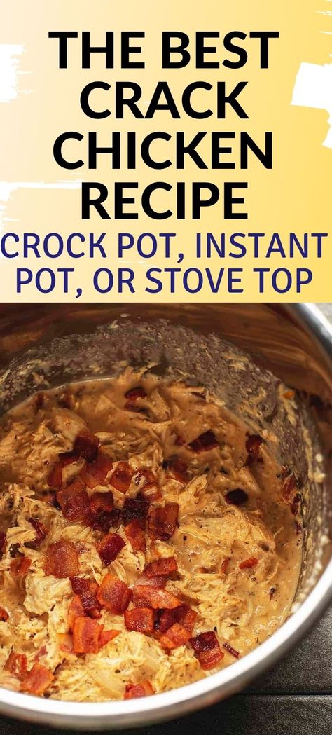 Cracked Chicken Stove Top, Instant Pot Cracked Chicken, Instant Pot Cracked Chicken Recipes, Stove Top Chicken Breast, Stove Top Chicken, Ranch Packet, Stovetop Pressure Cooker, Crock Pots, Easy Crockpot Dinners