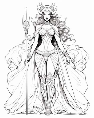 Persephone Drawing Greek Mythology, Hera Drawing, Greek Goddesses Drawing, Night Coloring Pages, Nyx Goddess Of Night, Greek Goddess Of The Night, Goddess Of Night, Nyx Goddess, Greek Mythology Goddesses