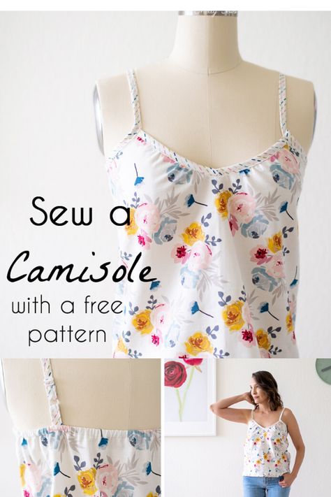 Camisole Sewing Pattern, Sewing With Scraps, Camisole Pattern, Pijamas Women, Sewing Projects Clothes, Sew Ins, Top Sewing Pattern, Creation Couture, Diy Sewing Clothes