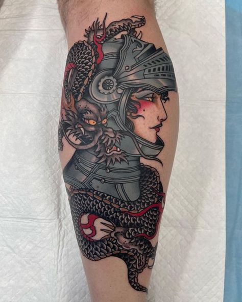 Traditional Back Tattoo, Traditional Tattoo Woman, Monster Tattoo, Medieval Tattoo, Traditional Tattoo Sleeve, Tattoo Now, Old School Tattoo Designs, Traditional Tattoo Art, Aesthetic Tattoo