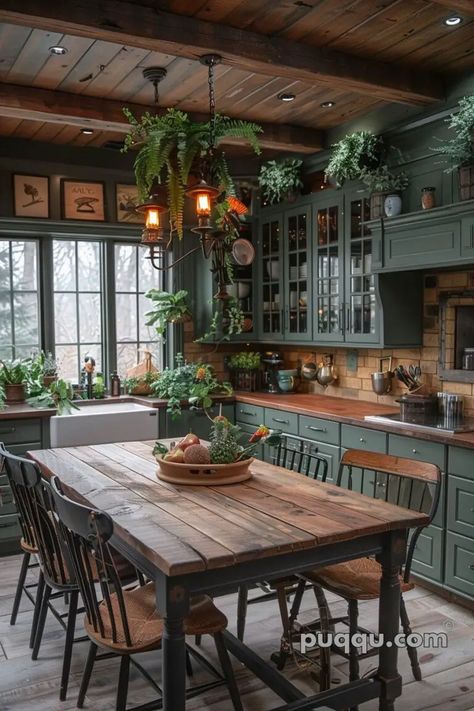 Forest Kitchen Design Ideas: Bringing Nature into Your Home - Puqqu Forest Kitchen, Woodland Wall, The Beauty Of Nature, Kitchen Design Ideas, Organic Materials, Natural Elements, Dream House Decor, Beautiful Kitchens, Kitchen Style