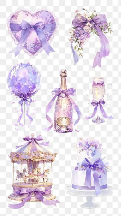 Everskies Items, Purple Elements, Watercolour Stickers, Purple Coquette, Purple Stickers, Purple Png, Coquette Design, Collage Creator, Butterfly Png