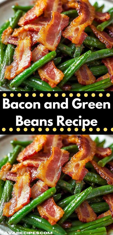 Discover the perfect side for your next meal! This Bacon and Green Beans recipe combines crispy bacon with tender green beans, making it an irresistible addition to your dinner recipes that everyone will enjoy. Green Beans Bacon Onion, Bacon And Beans Recipe, Bacon And Green Beans, Thanksgiving Green Bean Recipe, Bacon Side Dishes, Good Green Bean Recipe, Green Beans With Garlic, Fresh Green Bean Recipes, Thanksgiving Green Beans