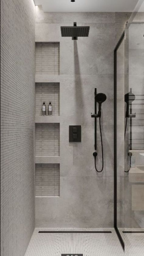 Minimalist Toilets, Minimalist Small Bathrooms, Minimalist Showers, Bathroom Interior Design Modern, Minimalist Bathroom Design, Concrete Bathroom, Bathroom Inspiration Modern, Washroom Design, Bathroom Redesign