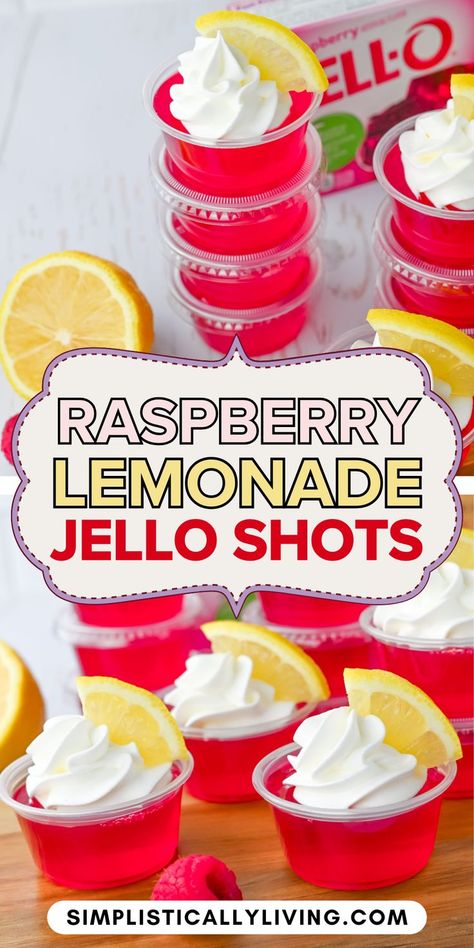 raspberry lemonade jello shots on table Orange Creamsicle Milkshake, Raspberry Jello Shots, Summer Jello Shots, Rasberry Lemonade, Strawberry Margarita Jello Shots, Lemonade Jello Shots, Easy Jello Shots, Creamsicle Milkshake, Shots Alcohol Recipes