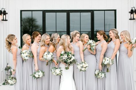 Gray Bridesmaids, Bridal Parties Colors, Mint Bridesmaid, White Bouquets, Ivory Bride, Mint Bridesmaid Dresses, Party Colors, Grey Bridesmaids, Grey Dresses