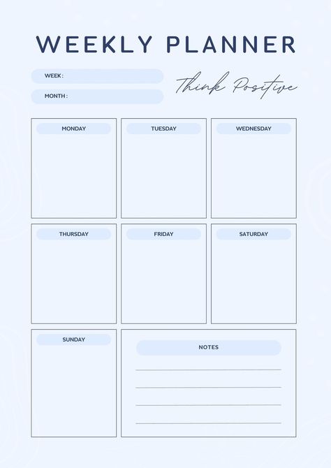 Blue Cream Clean Simple Minimalist Weekly Planner A4 - Templates by Canva Study Planner Printable Free, Weekly Planner Pdf, Minimalist Weekly Planner, Life Planner Organization, Etsy Planner, Study Planner Printable, Digital Weekly Planner, Ultimate Planner, Weekly Planner Template