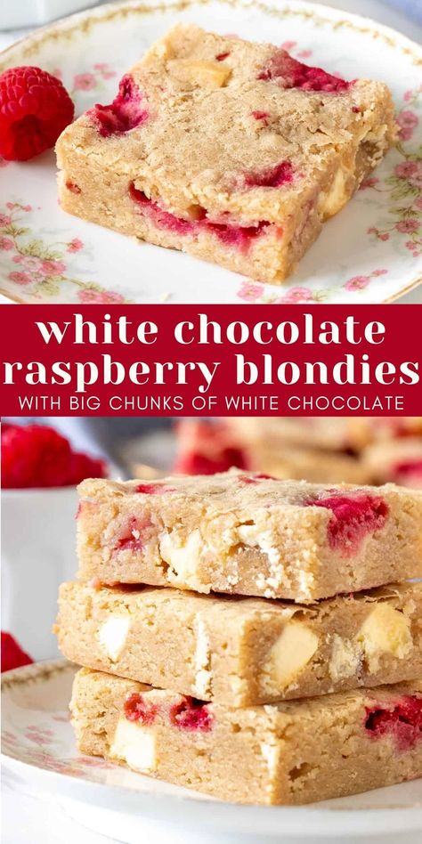 Valentines Day Blondies, White Chocolate Raspberry Brownies, White Chocolate Raspberry Recipes, Raspberry White Chocolate Bars, White Chocolate Raspberry Blondies, White Chocolate Raspberry Bars, White Chocolate Raspberry Desserts, Valentines Blondies, Recipes With White Chocolate