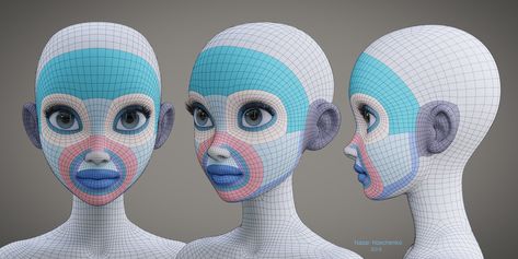 Face topology Face Topology, Faces Reference, 3d Karakter, Character Turnaround, Character Model Sheet, Cartoon Faces, 3d Modelling, Character Wallpaper, Modeling Career