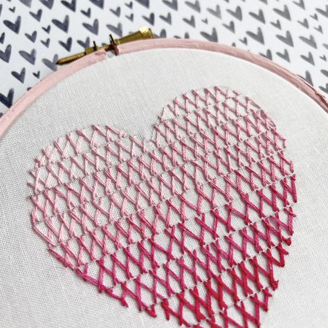 Herring Stitch Embroidery, Heart Design Embroidery, Back Stitch Embroidery Design Motifs, Herring Bone Embroidery Design Pattern, Herringbone Embroidery Stitch, Even Stitch Embroidery Design, Closed Herring Bone Embroidery Design, Herringbone Stitch Embroidery Designs Motif, Herring Bone Embroidery Design Tutorial