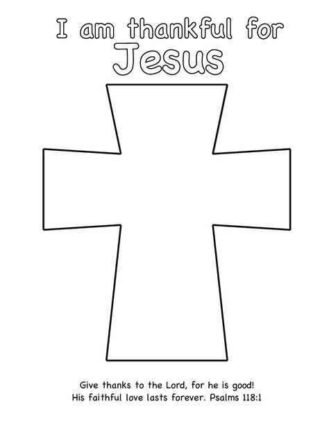 Cross Template Coloring Page Preschool Crucifixion Craft, Christian Kindergarten Crafts, Thankful For Jesus Craft, Thanksgiving Catholic Craft, Thanksgiving Religious Crafts For Kids, Thankful Template, Cross Template, Fall Sunday, Coloring Rocks