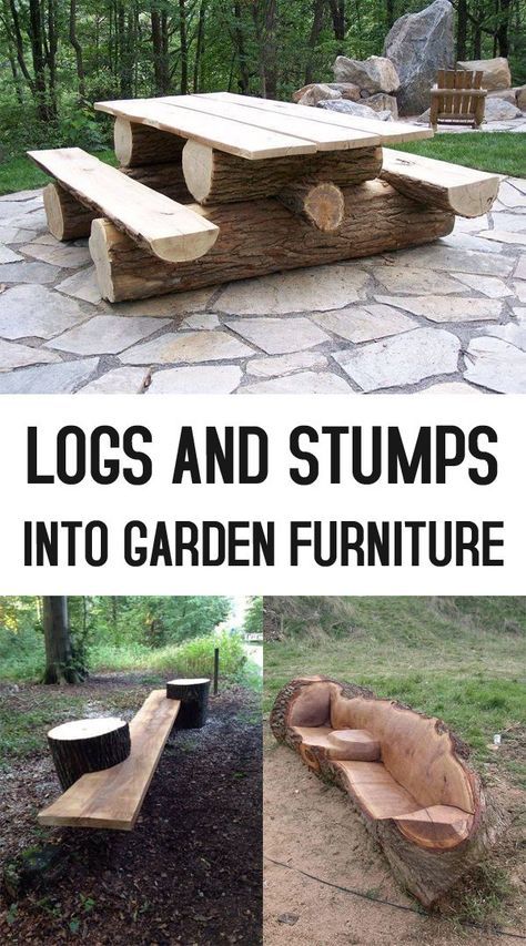 19 Creative Ways of Turning Logs And Stumps Into Garden Furniture building furniture building projects Log Projects, Kolam Koi, Building Furniture, Log Furniture, Tree Stump, Outdoor Projects, Diy Wood Projects, Rustic Furniture, Woodworking Crafts