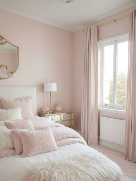 Light Pink Bedroom Ideas, Pink Bedroom Ideas For Women, Light Pink Bedroom, Pink Bedroom Accessories, Light Pink Bedrooms, Bedroom Ideas For Women, Blush Pink Bedroom, Pink Bedroom Design, Pastel Bedroom