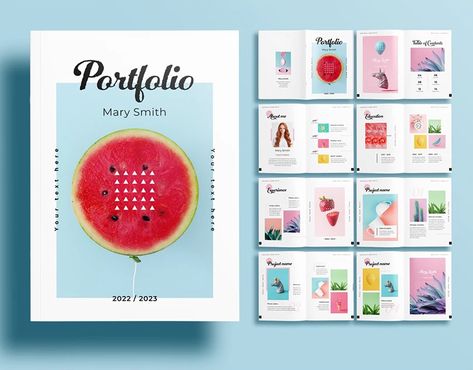 Physical Portfolio, Portfolio Layout Template, Indesign Templates Free, Indesign Portfolio Template, Indesign Portfolio, Free Portfolio Template, Graphic Design Portfolios, Adobe Indesign Templates, Minimal Portfolio