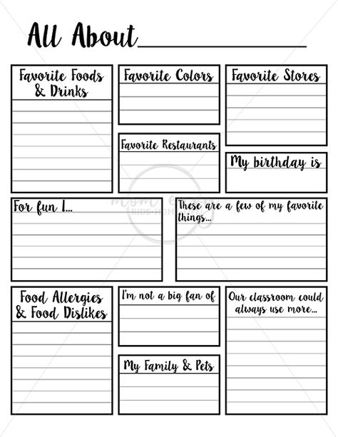 Give Your Child's Teacher a Gift they Want this Year - About the Teacher All About Me For Teachers Free Printable, Getting To Know Teacher Printable, Teacher Preference Sheet, About Teacher Printable, Free About Me Printables, What I Want My Teacher To Know About Me, Get To Know Me Free Printable, Get To Know The Teacher Template, Get To Know Staff Questionnaire