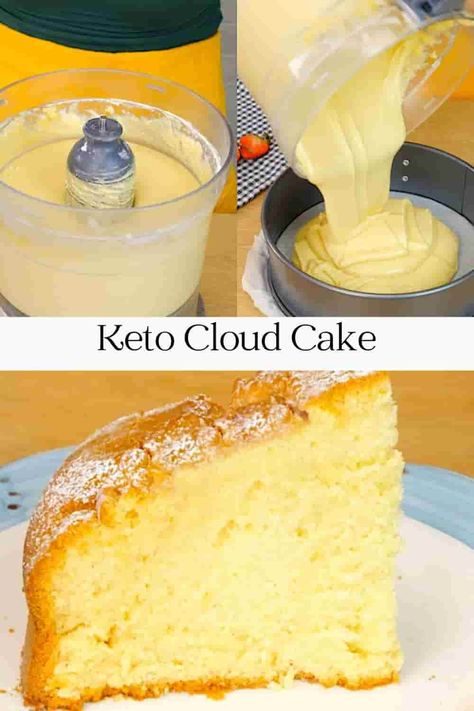 Keto Quiche, Cloud Cake, Desserts Keto, Postre Keto, Easy Keto Recipes, Keto Pancakes, Keto Cake, Keto Dessert Easy, Low Carb Sweets