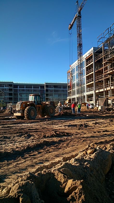 Construction Site Activity: A bustling #ConstructionSite basked in sunlight with heavy #HeavyEquipment, #ConstructionWorkers, and a #BuildingInProgress. #BuildingProcess #CraneOperation #AIGenerated #ArtificialIntelligenceArt ⬇️ Download and 📝 Prompt 👉 https://stockcake.com/i/construction-site-activity_119768_12375 Buildings Under Construction, Building Under Construction, Site Under Construction, Living Room Gym, Construction Site Pictures, Construction Site Photography, Real Estate Business Plan, Room Gym, Dim Gray