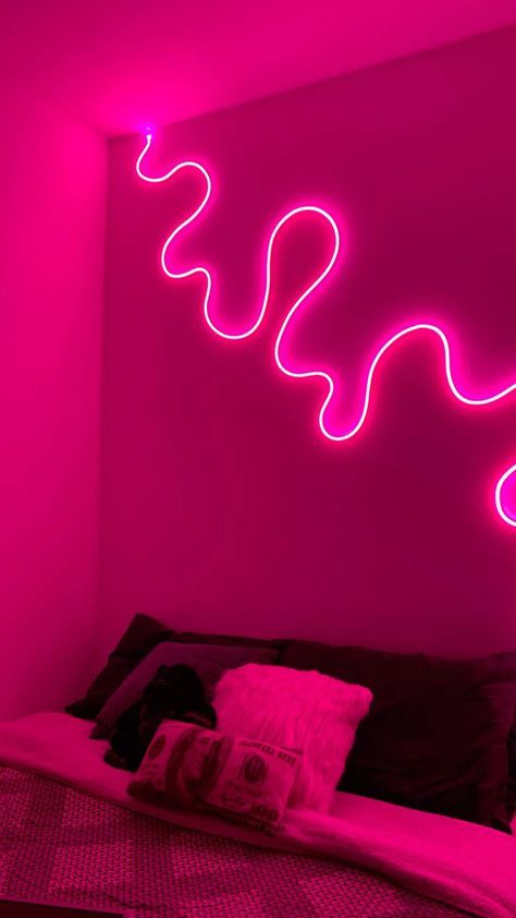 32.8ft LED neon Lights with Remote APP Control IP65 Waterproof Flexible Neon Strip Lights 24V RGB Rope Lights for Bedroom Room Outdoors Decor Rope Neon Light, Led Placement Ideas, Govee Neon Rope Idea, Led Lights On Wall, Wall Led Light Decor, Led Room Aesthetic, Rope Lights Bedroom, Neon Strip Lights, Teenager Bedroom Design