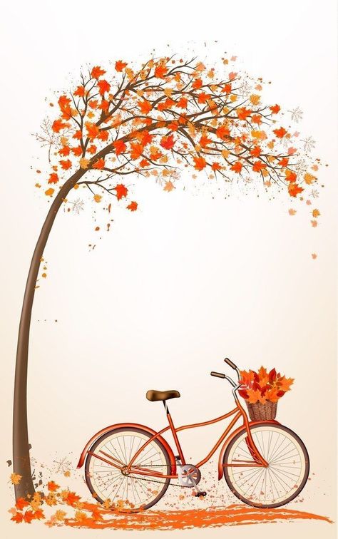 심플한 그림, Animal Illustrations, 수채화 그림, Autumn Art, Fall Wallpaper, Autumn Trees, Happy Fall, Flower Wallpaper, 그림 그리기