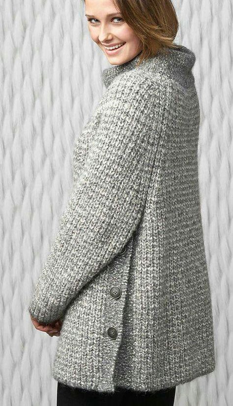 Popular Crochet, Knit Cardigan Pattern, Crochet Woman, Coat Patterns, Sweater Crochet Pattern, Knitted Coat, Sweater Knitting Patterns, Women Sweater, Knitting Women