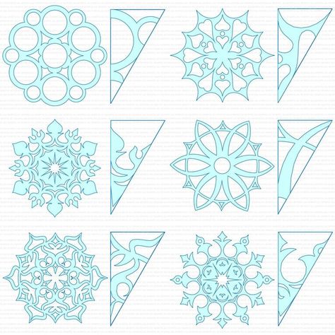 Snöflingor I Papper, Paper Snowflake Template, Christmas Decor Ideas 2023, Paper Snowflake Patterns, Paper Snowflakes Diy, Christmas Decor Ideas Outdoor, Winter Diy Crafts, Snowflake Template, Instruções Origami