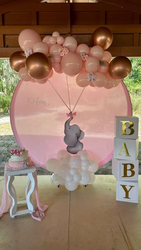 Elephant Themed Baby Shower Ideas Girl, Cute Girl Baby Shower Themes, Dusty Pink Baby Shower Ideas, Baby Shower Ideas Girl Decorations, Mini Baby Shower Ideas, Spring Time Baby Shower Ideas, Baby Shower Themes For A Girl, Unique Baby Shower Themes For A Girl, Adornos Baby Shower