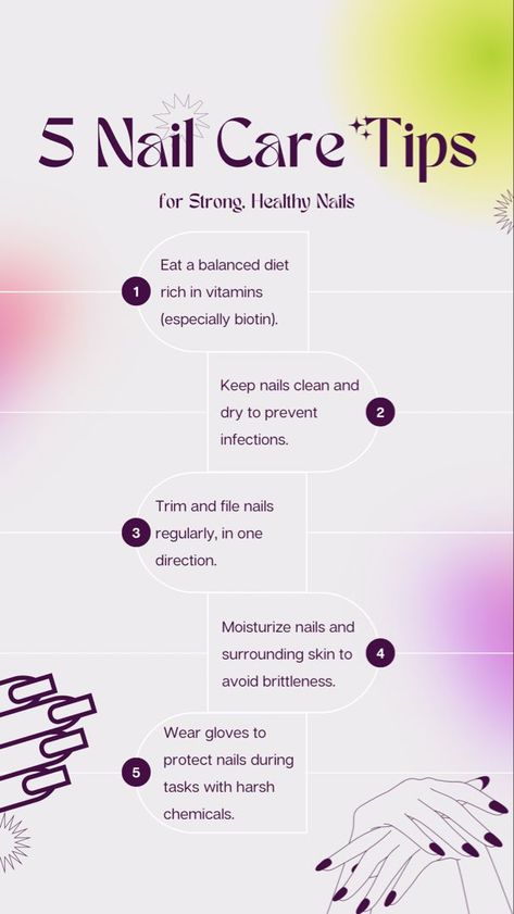 Discover 5 easy nail care tips for stronghealthy nailsPamper your nails with love and care to keep them looking their best. Strong Healthy Nails, Nail Tech School, Nail Growth Tips, Nail Routine, No Chip Nails, Diy Beauty Treatments, Nail Care Tips, Nail Care Routine, Love And Care