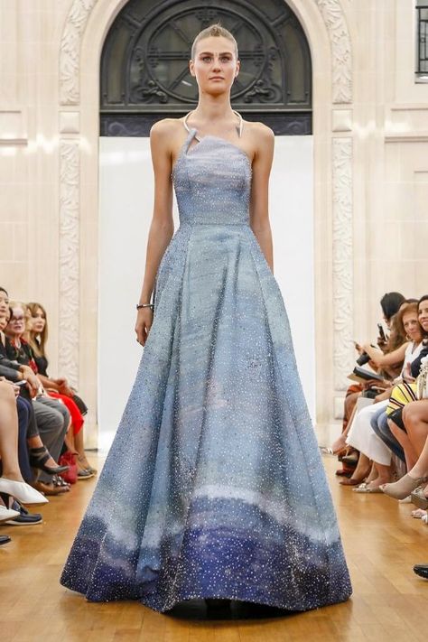 News Photography, Ellie Saab, Couture Designers, Live Fashion, Couture Gowns, Gorgeous Gowns, Fall 2017, Beautiful Gowns, Blue Wedding