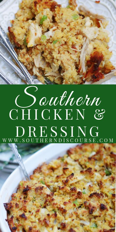 Southern Chicken And Dressing, Chicken And Cornbread Dressing, Southern Dressing Recipe, Chicken Dressing Recipe, Chicken And Cornbread, Cornbread Dressing With Chicken, Chicken And Dressing, Mother Clucker, Chicken And Dressing Casserole