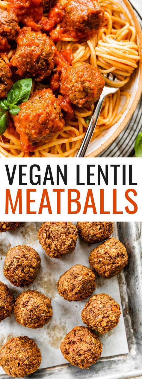 These vegan lentil meatballs are easy to make, packed with flavor and loaded with plant-based protein. Serve them with pasta, on a salad or in a wrap for a delicious meatless meal. Lentil Meatballs Vegan, Vegan Lentil Meatballs, Lentil Meatballs, Meatless Meatballs, Meatless Meal, Vegan Dinner Recipes Easy, Vegan Lentil, Vegan Meatballs, Easy Vegan Dinner