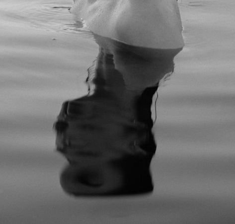 Black and white 35mm film photo of brunette model submerged in desert lake surrounded by mountains. Human Reflection In Water, Water Portrait Photography Lakes, Water Reflection Aesthetic, Reflection Water Photography, Water Editorial Photography, Black And White Film Photography 35mm, Moon Reflecting On Water, Water Portrait Photography, Model In Water