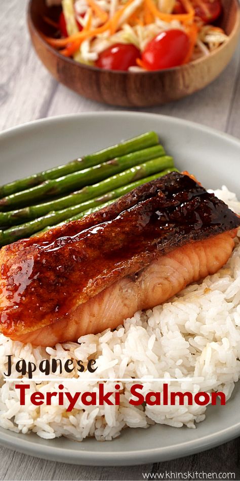 Japanese Teriyaki Salmon, Pescatarian Japanese Recipes, Salmon Japanese Recipe, Healthy Japanese Dinner Recipes, Healthy Asian Recipes Japanese Food, Easy Healthy Japanese Recipes, Quick Japanese Recipes, Healthy Japanese Meals, Japanese Fish Recipe